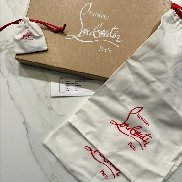 Christian Louboutin Dark Blue Suede Heels - Picture 4 of 11